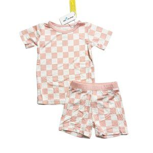 New! Little One Shop Bamboo Pink Check Pajamas
